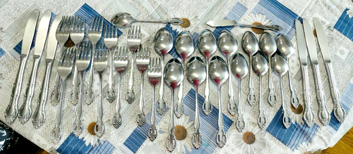 Sexy Acadia United Silver Company Stainless Steel 32 Piece Flatwear Set - Bild 2 von 5