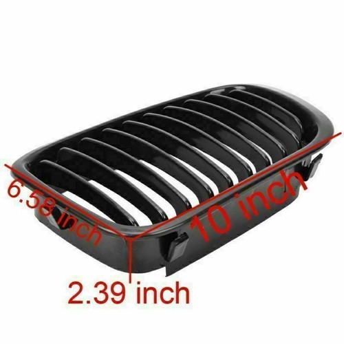 Gloss Black Front Bumper Kidney Grille for BMW 3 Series E46 4 Door 1998-2001 DS - Picture 9 of 9