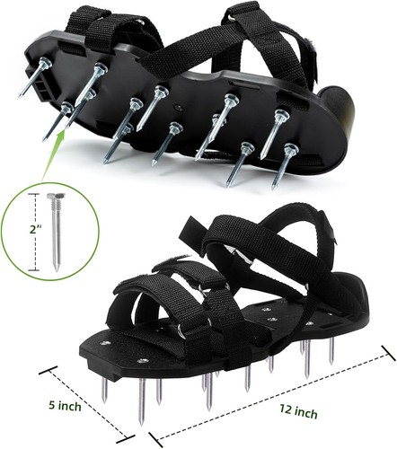 Lawn Aerator Shoes Free-Installation Grass Aeration with Black - Picture 5 of 7