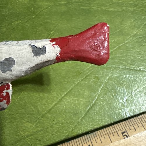 Antike handgefertigte rote Flosse Holz Speer Fisch Köder Eisangeln Köder Volkskunst - Bild 9 von 10