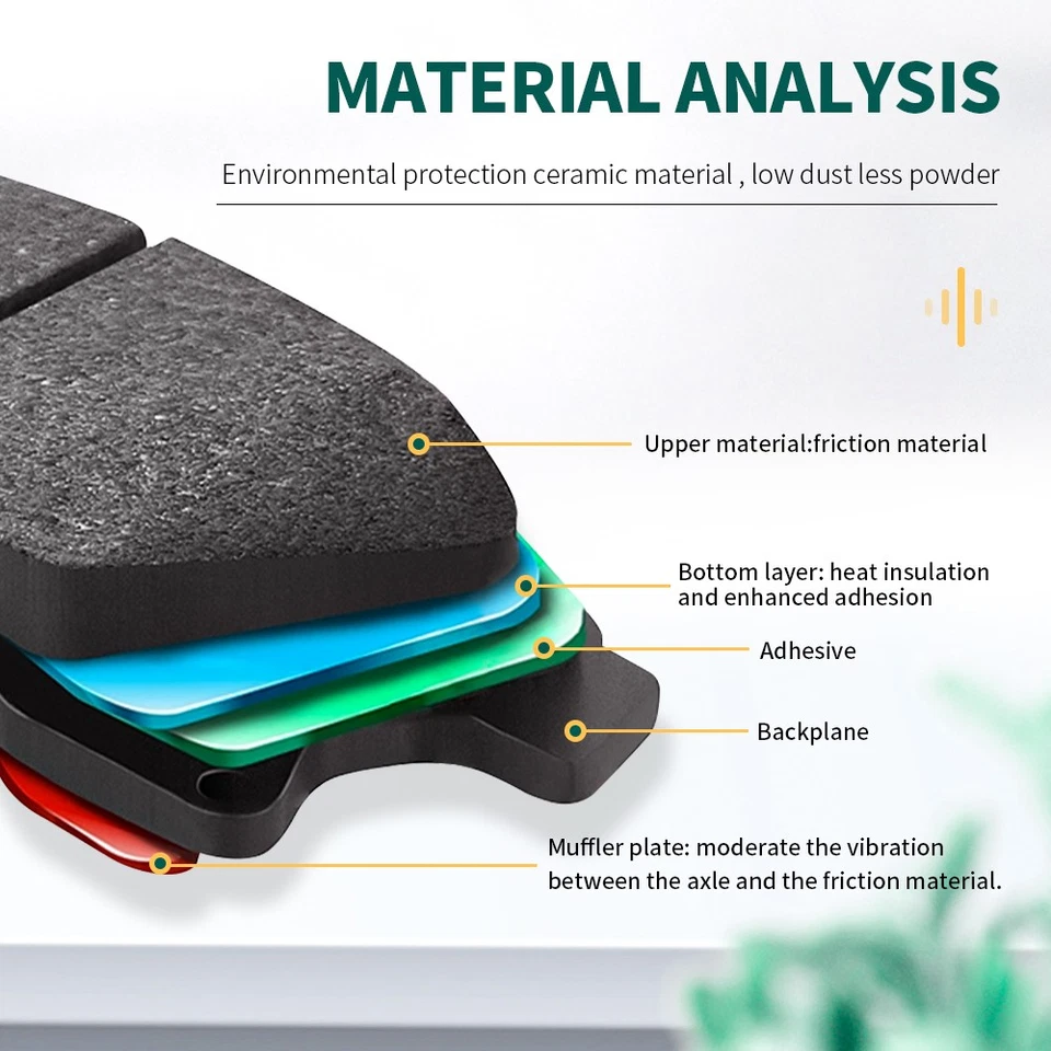 Rotores de disco de freno delanteros traseros + pastillas de cerámica para Mercedes-Benz Cla250 2014-2019 Foto 4 de 4