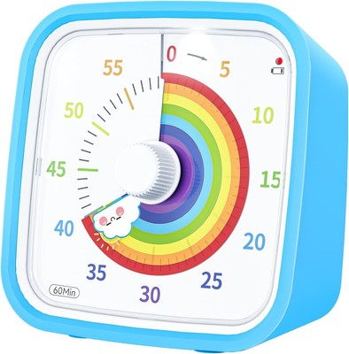 Yunbaoit Visual Timer with Protective Case, Rainbow Disk 60 Minute Countdown Tim