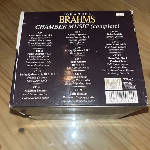 Brahms Chamber Music (Complete) 12 CD Set Brandis Quartet Nash Ensemble - Afbeelding 2 van 4