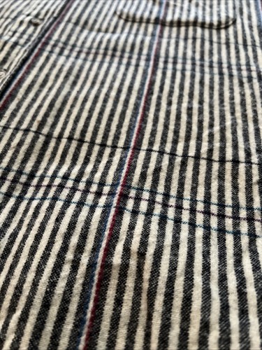 Rare Vintage Pendleton Wool Flannel XL Made In USA Stripe Pattern Satin Placket - Picture 4 of 7