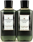 QTY 2 - Bath & Body Works Mens GINGHAM LEGEND 3-1 Hair Face Body Wash Gel 10oz