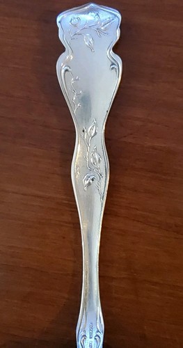 Ster. Pat 1903 Stamped: R. Blackinton & Co. Cherry Blossom Serving Spoon 7 1/2" - Picture 8 of 10