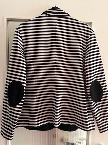lässiger, schwarz-weiß-gestreifter Sweatblazer, Taifun, 46 - Bild 3 von 3