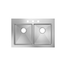 PROFLO PFDM2B3322553 Sault 33" Compliant Drop In Double Basin - Stainless Steel