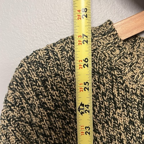 J Crew Men’s Dark Green/Tan Crewneck 100% Cotton Knit Sweater Size XL - Picture 5 of 8