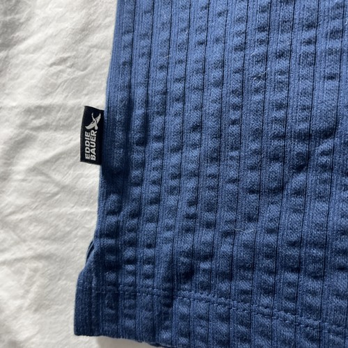 Camisa Eddie Bauer Para Hombres Talla 2XL Azul Marino Vestido Manga Corta Alderpine Seersucker Nueva con Etiquetas - Imagen 12 de 12