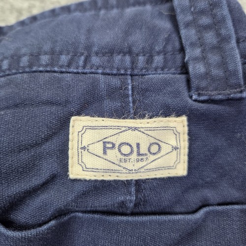 Polo Ralph Lauren Pants Boys 4 Navy Blue Cotton Drawstring Waist RL Patch Casual - Picture 9 of 12
