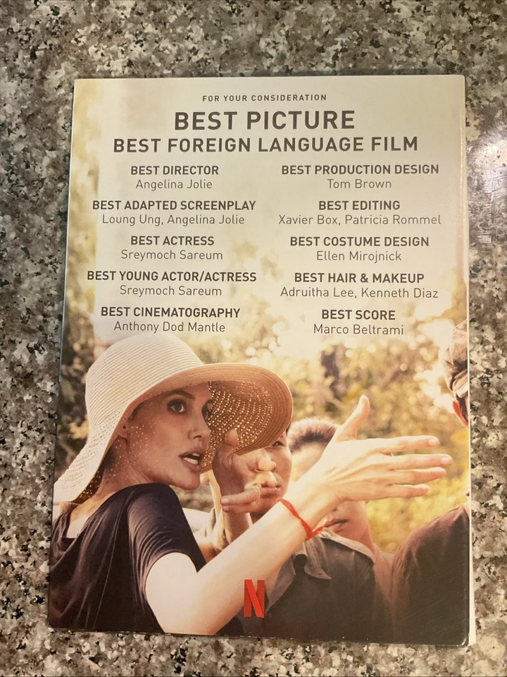Fyc Promo First They Killed My Father DVD Screener 2017 Angelina Jolie, New. Foto 3 de 4