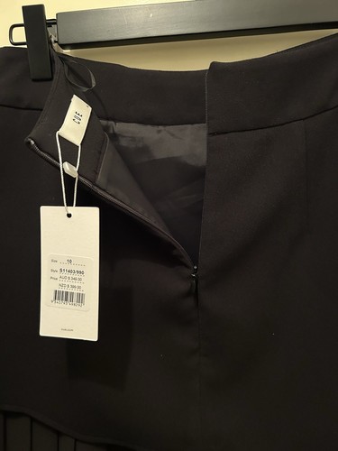 CUE Recycled Crepe PLeated Midi Wrap Skirt Black 10 Back Instore NWT RRP$349 - Picture 13 of 23