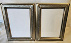 2 Vintage Ornate Silver Tone METAL Picture Frames 3 x 4.5” Photo  UNIQUE