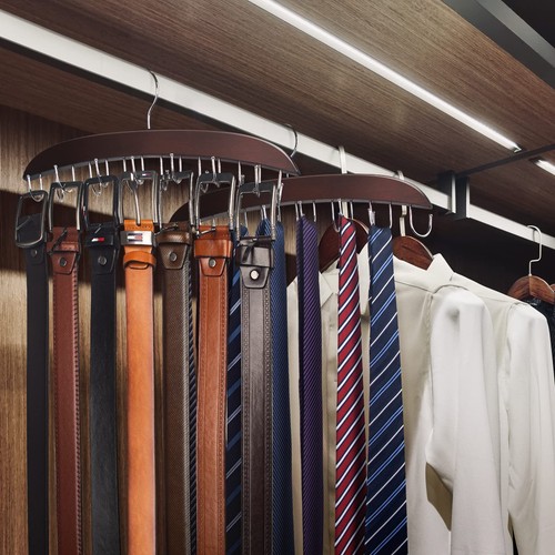 Belt Hanger, 14 Hooks Belt Holder for Closet, Wooden Tie/Belt Rack for Storag... - Picture 7 of 7