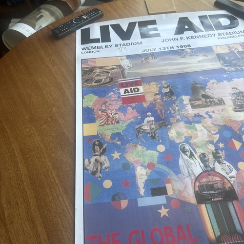 Live Aid 1985 Concert Poster. Designed By Peter Blake. Band Aid Poor Condition - Imagen 4 de 21