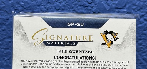 2017-18 UD The Cup Signature Materials Jake Guentzel Patch Auto 09/99 Penguins - Bild 5 von 6