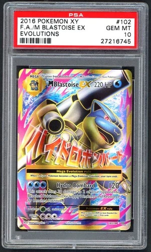 Pokemon Cards - PSA 10 M Blastoise Ex 102/108 - XY Evolutions - GEM MT - PSA10