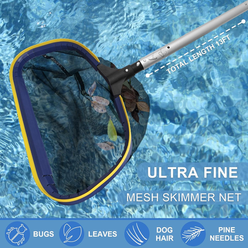 5-In-1 Pool Cleaning Kit - Includes Semi-Deep Skimmer Net, Aluminum Leaf Rake, 2 - Picture 5 of 12