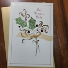 CHRISTMAS for Love Partner Greeting Card Heirloom Holly Mistletoe Floral Hallmar