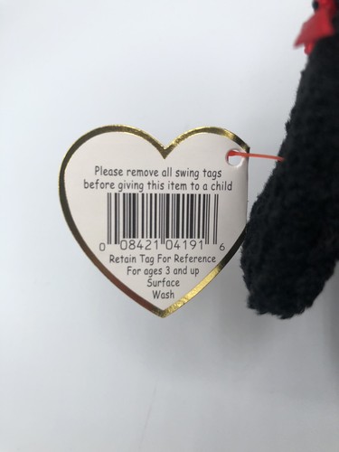 Ty Beanie Babies GiGi Poodle 1998 PE Pellets VTG 90s Baby Stuffed Animal Toy Dog - Imagen 16 de 16