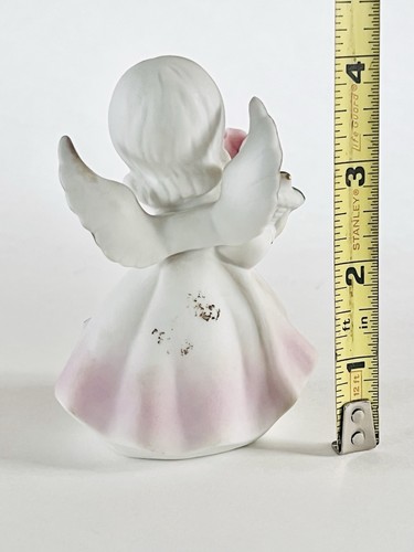 Vintage Norcrest Japan Porcelain “February” Birthday ANGEL Figurine Pink Flower - Picture 8 of 8