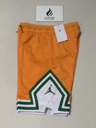 Nike Air Jordan Diamond Jumpman Mesh Shorts Orange Peel Green Size XL 95B136-N67 - Picture 7 of 16