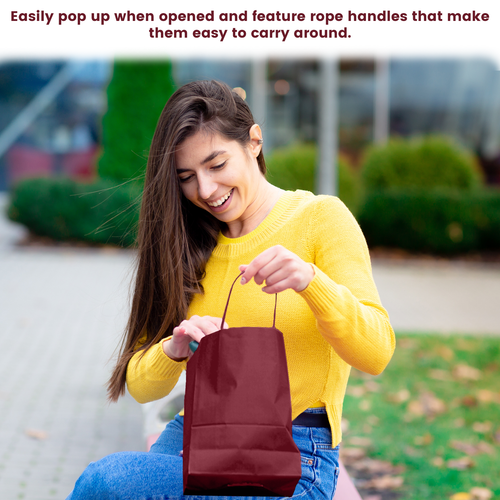 Novel Box Burgundy Gift Bags with Handles 10 Pack 4.75x3.25x6.75 Inches Small Pa - Bild 5 von 7