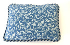 Decorative Pillow, Boudoir, Bed - Blue & White Paisley, Coordinating Cord Trim