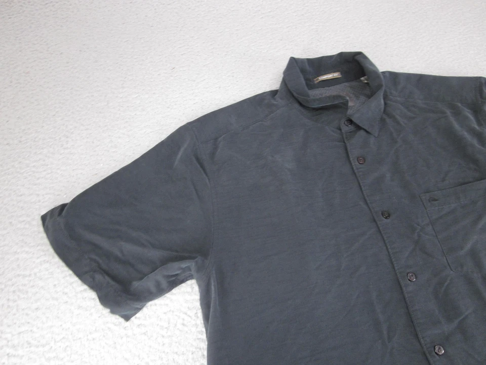 Quiksilver Shirt Mens Large Black Waterman Comfort Fit Short Sleeve Modal Blend - Image 2 of 4