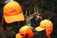 Trapper Hat Orange One Size Lightweight Ear Flaps Deer season safety hunting