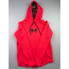 Under Armour Womens ColdGear Storm1 Hoodie Neon Pink Camo Logo Size Medium