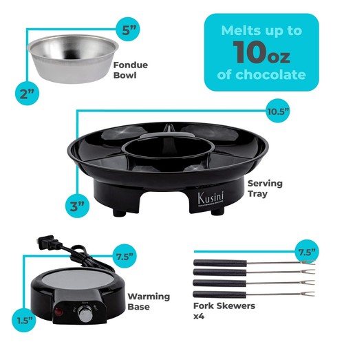 Electric Fondue Pot Set - Chocolate Fondue Kit - Temperature Control, Detacha... - Picture 2 of 7
