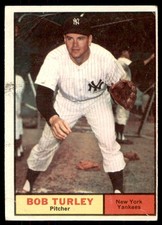 1961 TOPPS BOB TURLEY NEW YORK YANKEES #40 VG