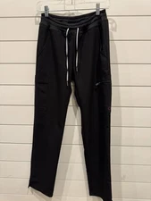 White Cross V-Tess Black Cargo Style Scrub Pants Size S