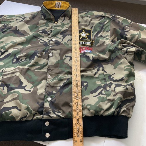 Vtg 2004 US Army 01 JH Design Nascar Racing Jacket Reversible Black,Camo2XL #508 - Picture 16 of 22
