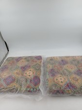 Boho Floral Seat Cushions Set Of 2 17x17 Square Multicolor Textured Pom Pom