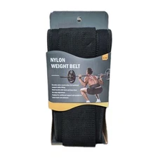 5" Wide Nylon Adjust Weight Belt Padded Steel Buckle Hook/Loop Strap S/M - New