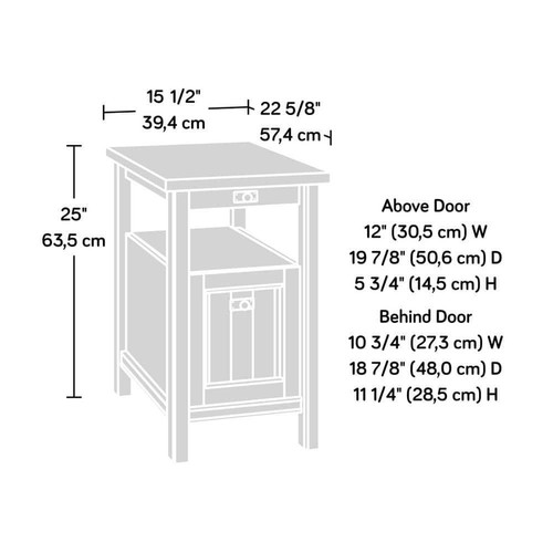 SAUDER Costa 15.512 in. Chalked Chestnut Rectangle End Table with Hidden Storage - Picture 10 of 11