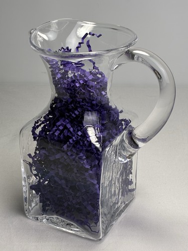 Simon Pearce 7-1/4” Square Bottom Handblown Pitcher Rare, Signed - Picture 2 of 22