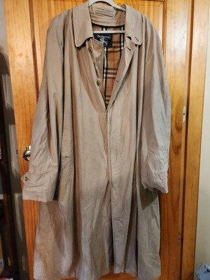 Vintage Burberry Men's Classic Nova Check Trench Coat 54R