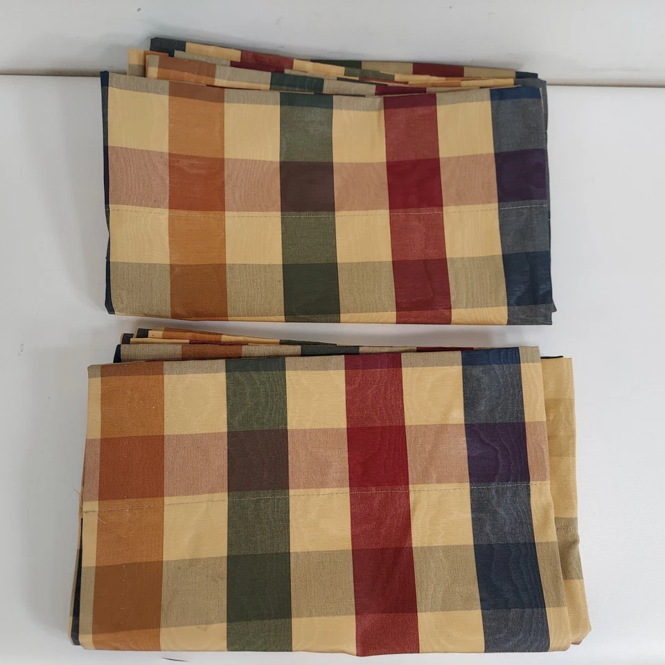 Занавески деревенские муар буйвол в клетку драгоценные камни без подкладки 2 панели 50x64"" - Изображение 3 из 4