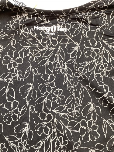 Women's Hang Ten Long Sleeve Quick Dry Sun Tee Zip Pocket, Black Floral, Small - Picture 4 of 6