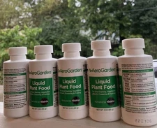 5 BOTTLES Miracle Grow AeroGarden Liquid Plant Food 3 Oz.  New Sealed