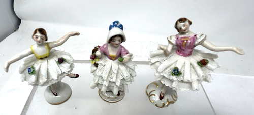 Vintage 40's Occupied Japan Three Ballerina Porcelain Figurines - Picture 2 of 20