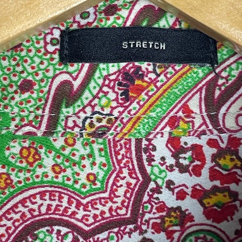 Talbots Women's Paisley Button-Up Shirt Size 4 Green & Red Stretch Fabric - Picture 4 of 9