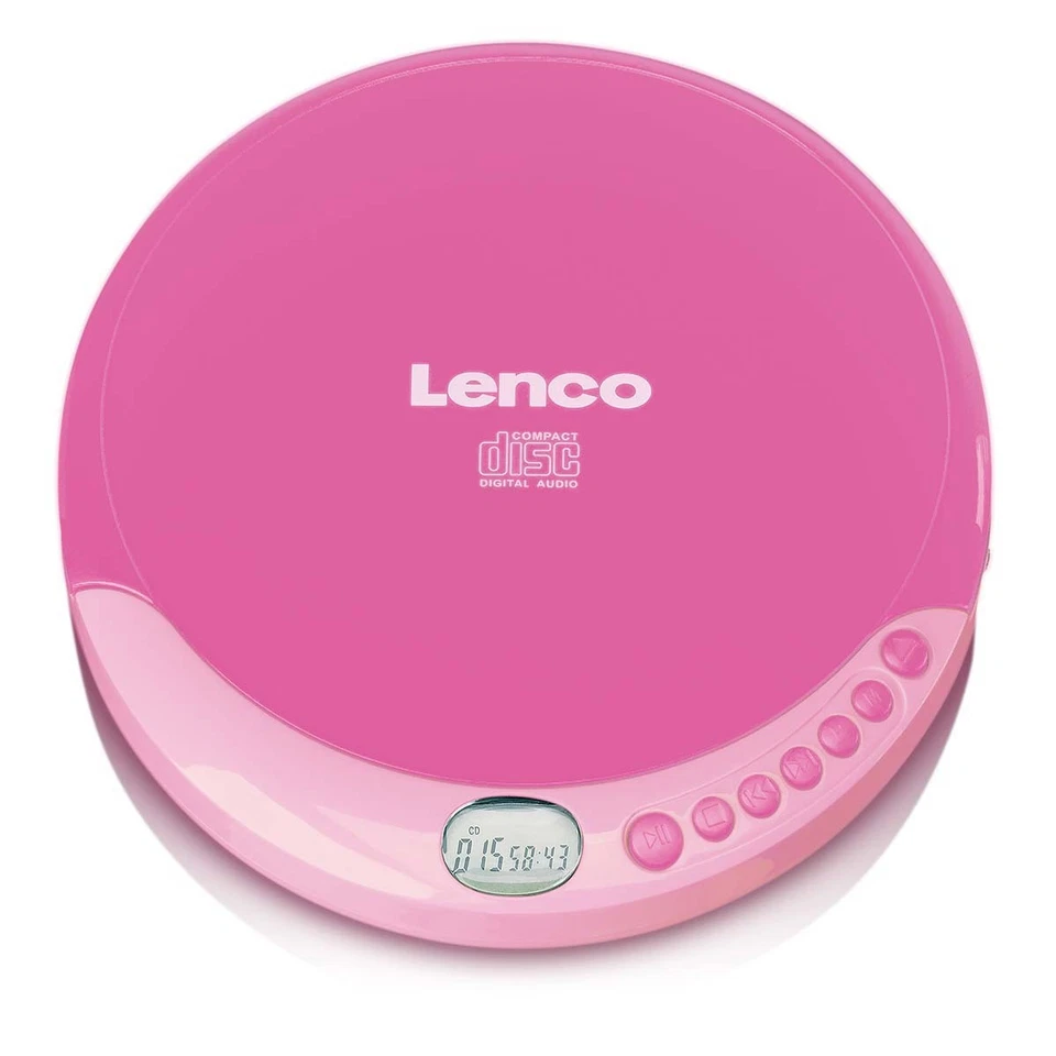 Lenco CD-011 - Tragbarer CD-Player mit Akku-Aufladefunktion - Pink