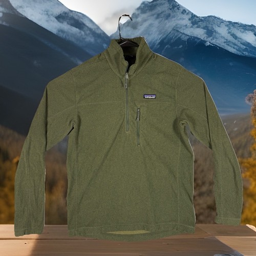 Patagania Mens Medium Sweater Fleece 1/4 Zip Pullover Green