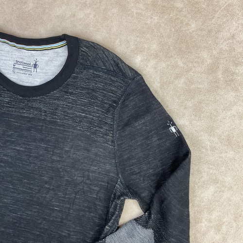 Smartwool Intraknit 200 Sweater Black Merino Wool Base Layer Pullover Men Sz M - Picture 10 of 11