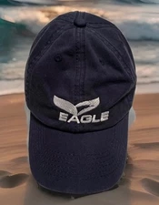 Eagle Otto Cap Hat Navy Blue Strap Back Canvas Cotton Adjustable Embroidery EUC